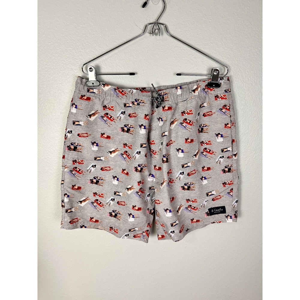Barney Cools Mens Shorts Sunbathers Drawstring‎ Sz 36 Pockets Unlined
